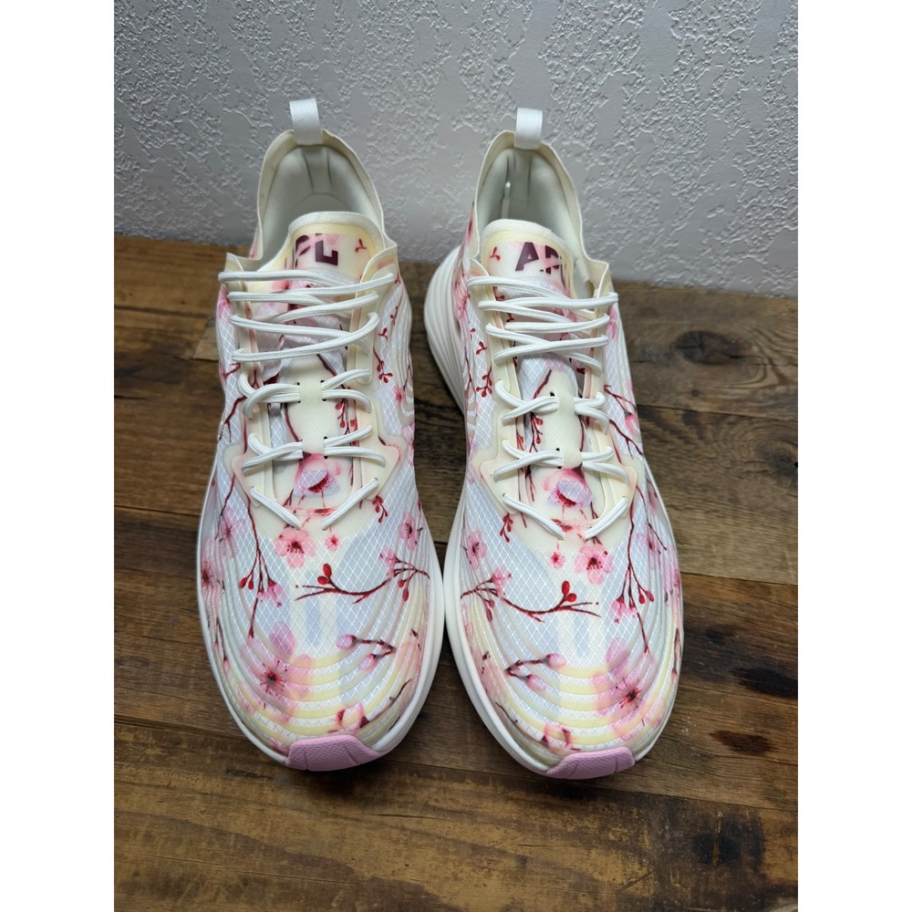 APL Streamline Running Shoes Mens 10 Cherry Blossom Floral White Pink 1221XC - Picture 3 of 9